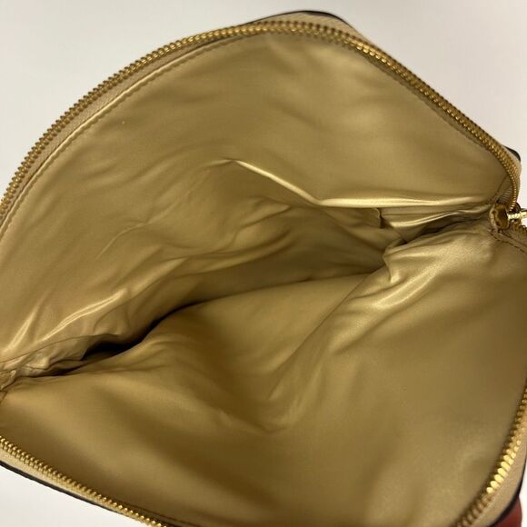 Henri Bendel Gold Lizard Embossed Leather Foldover Clutch - Picture 8 of 8